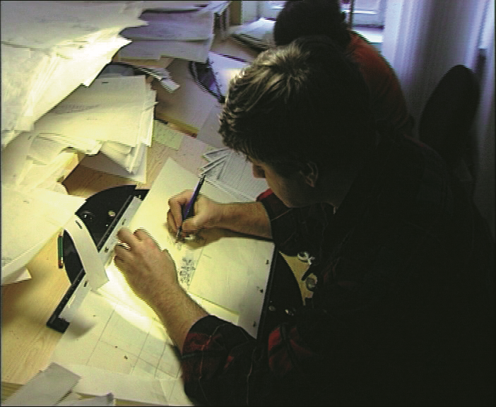 Animator painting cel elements for EDEN